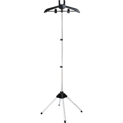 Support de défroisseur vapeur pliable et télescopique en alliage d'aluminium pour la maison, les voyages, les hôtels et les magasins de vêtements, noir, 160 cm (63 pouces). (1/5)