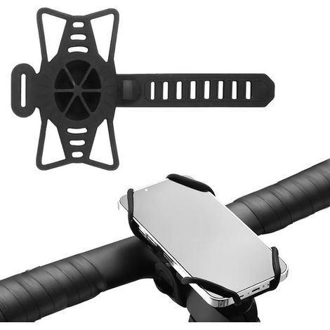 Supporto per cellulare in silicone per bicicletta,compatibile con smartphone da 4,7 a 7,2 pollici,girevole a 360°,con montaggio rapido (1/5)