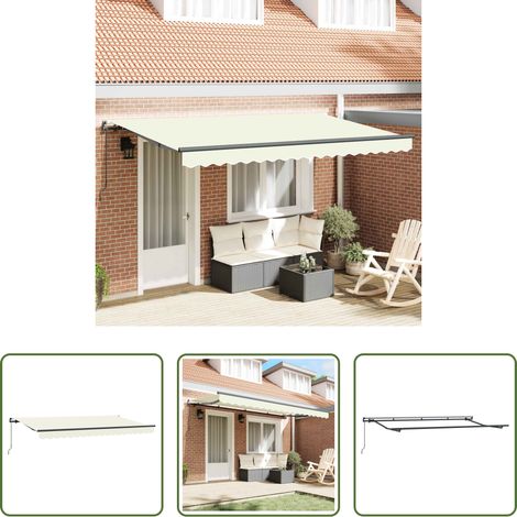 Store rétractable - Auvent Rétractable Crème 350 x 200 cm tissu (1/5)