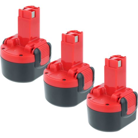 vhbw 3x Batterie compatible avec Bosch GSR 9.6V, PSR 960 outil électrique (3300 mAh, NiMH, 9,6 V)