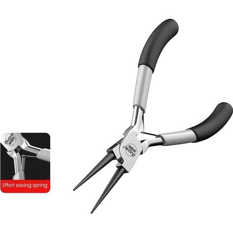 Alicates multifuncionales, acero al carbono, mango ergonómico, alicates para anillos de retención. (1/2)