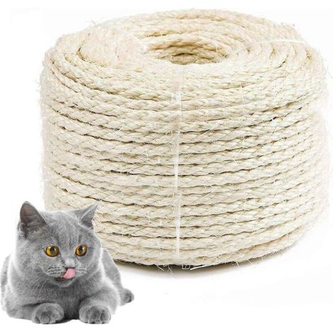 Corde en sisal pour arbre à chat, griffoir, pour décorer griffoirs, maisons, jardins, pots de fleurs (1/4)