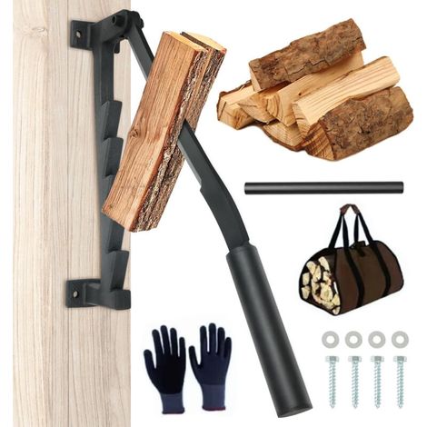 Abnehmbarer, an der Wand montierter Holzspalter, manueller Brennholzspalter, robuster Holzspalter, Holzspaltwerkzeuge für den Außenbereich zu Hause