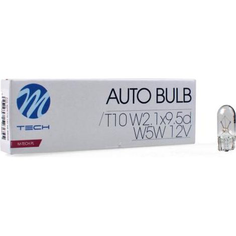 AMPOULE HALOGENE W5W T10 12V 5W (BOITE DE 10) MTECH