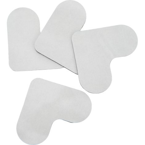 Tapis adhésif en forme de cœur noir, 4 pièces, sticker sol PU lavable et réutilisable, antidérapant pour carrelage marbre et parquet. (1/5)