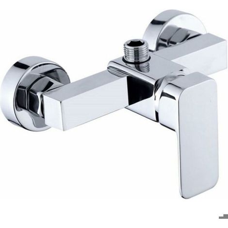 Robinetterie de douche murale chromée moderne avec mitigeur de douche pour eau froide et chaude (1/4)