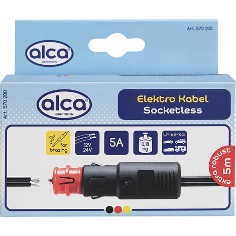 alca® Verlängerungskabel 5m Spiral 12 V / 24 V 8A Sicherung Zigarettenanzünder Verlängerung Stecker Autostecker Kabel Ladegerät Adapter Strom