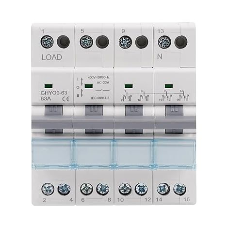 Transfer Switch 4P 63A 400V AC Manual Source Inverter, Dual Power