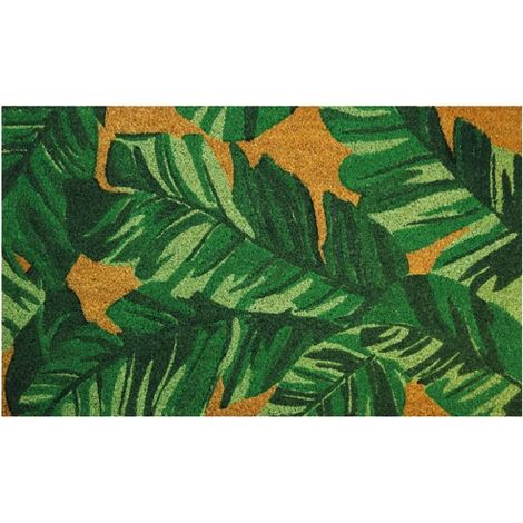 Alfombra de Coco Natural con Hojas 45x75cm - Idmat