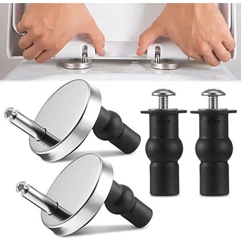 Cerniere per sedile WC, 2 pezzi. Cerniere universali per sedili WC. Kit di montaggio in acciaio inox. Regolabili. Facile installazione. Ersa (1/5)