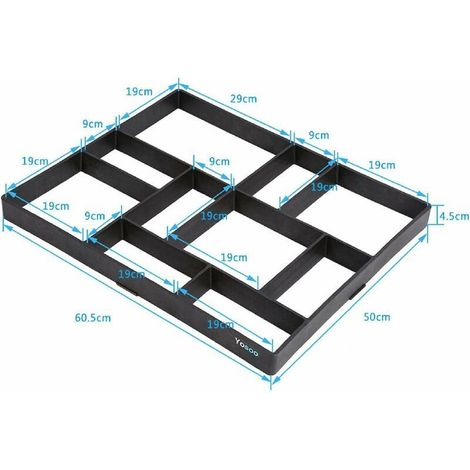 60 x 50cm Moule à Pavé Plastique Pavage Moyen Béton Moules Pierres Stepping Stone Jardin Allée Moule Pavage Chemin Moule Walk Maker (1/4)