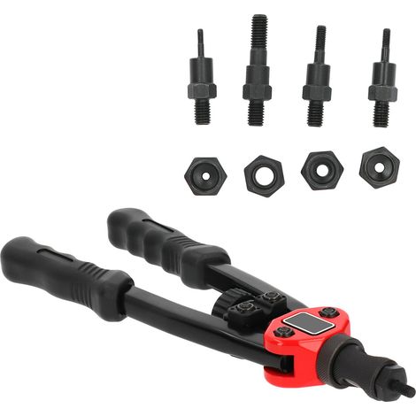 Rivetier Manuel Noir et Rouge en Acier Inoxydable pour Écrous M3 M4 M5 M8, Outil de Pose Longueur 310mm (1/5)