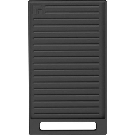 Plaque de cuisson rectangulaire en fonte, robuste, avec poignée, fente pour barbecue et rainure pour récupérer l'huile, 43 cm, compatible gaz, sans revêtement antiadhésif (1/5)