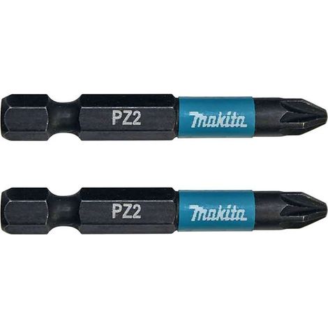 Makita – Embout PZ2 50mm pour visseuse – Acier S2 – Lot de 2 – Vissage rapide en série – B63753 (1/5)