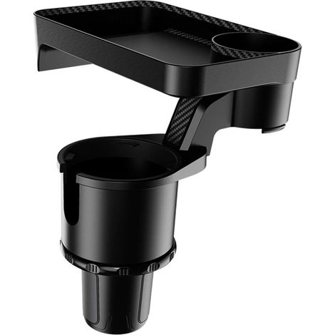 Esta bandeja universal para portavasos de coche cuenta con un soporte doble desmontable y ajustable, ideal para bebidas, café, patatas fritas y otros alimentos. Es compatible con la mayoría de los por (1/2)