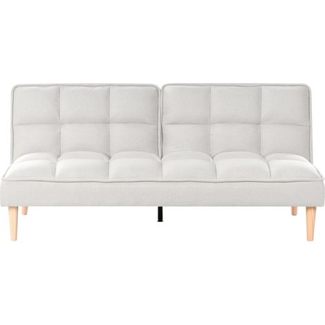 Sofa Bed 3 Seater SILJAN Fabric Off-White