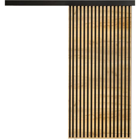 Mirjan24 – Porte coulissante 203 en chêne doré artisanal et noir – Système de Laguna avec rails en aluminium – Mécanisme de fermeture silencieux