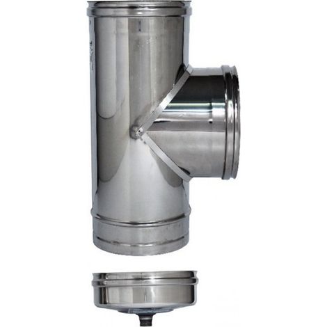 Raccordo a T Inox Aisi 316L per Stufe + Tappo Ø cm. 8
