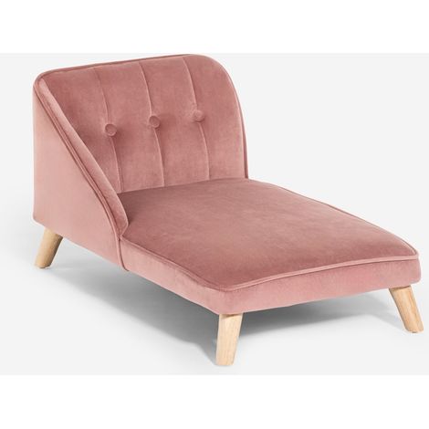 Sofá chaise longue para perros y gatos de terciopelo Serin - Rosa