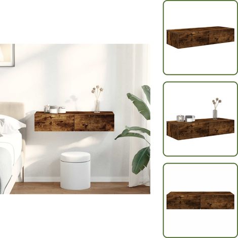 vidaXL Étagère murale avec tiroirs chêne fumé bois d'ingénierie (1/5)