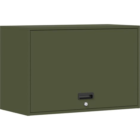 Wall Cabinet for Garage with Gas-lift Door Olive green vidaXL