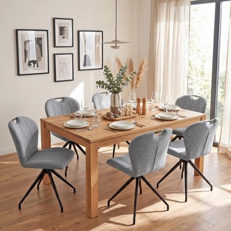Chaise pivotante de salle à manger LISA/ Gris foncé/ (1/5)
