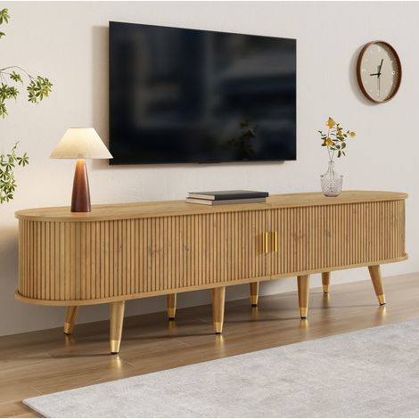 Meuble TV 175x38x45 cm portes coulissantes MDF OKMYHOME (1/5)