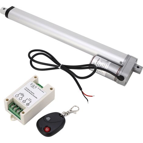 Elektrischer Linearantrieb (12 V) mit 300 mm Hub, 750 N Schubkraft für Maschinen und Anlagen, mit Steuerung und Fernbedienung