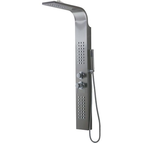 Pannello Doccia In Acciaio Inox 304 Spazzolato H 125Cm Idromassaggio