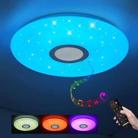 Deckenleuchte mit Fernbedienung und App-Dimmung – 24 W/36 W – Bluetooth – Sternenhimmel – RGB-Farbwechsel – Warmweiß/Kaltweiß – IP44 wasserdicht (1/5)