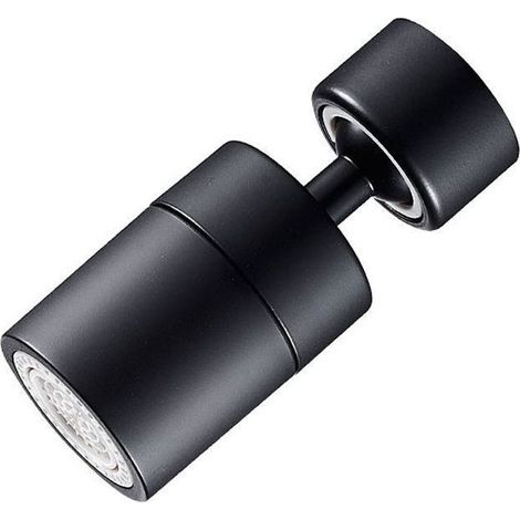 Linghhang – Aérateur de robinet noir 360° pivotant – 2 modes de jet – Économie d'eau 30% à 70% – Filtre à mailles pour robinet cuisine et salle de bain
