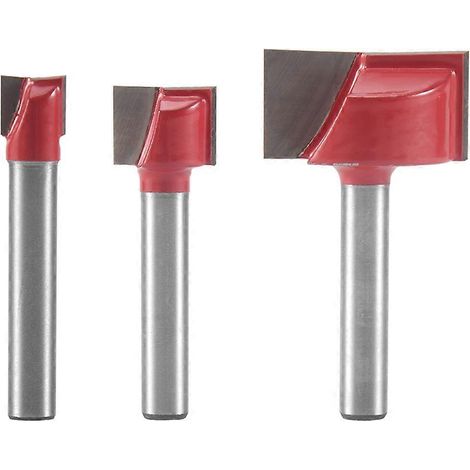 Ensemble de 3 fraises à surfacer pour le nettoyage du dessous, queue de 6 mm, double cannelure en carbure, pour le surfaçage de panneaux plats. (1/5)