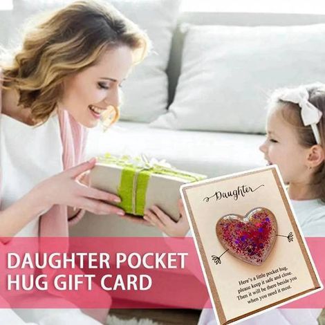 1 color: as pictured. Material: cardboard and glass. Pouch for girls, heart-shaped hug, hug token, gift. (1/5)