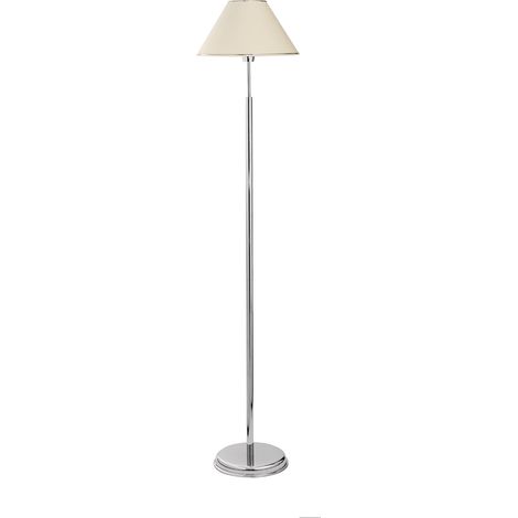 Lampada da terra minimal cromata paralume ecru E27 15W Jupiter