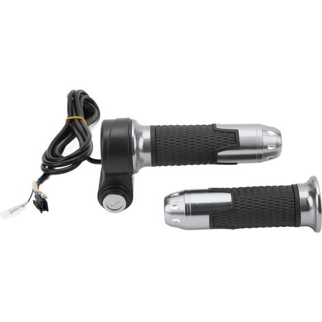 1 paire de poignées d'accélérateur universelles 12V-99V avec clés pour vélo électrique et scooter (gris) (1/5)
