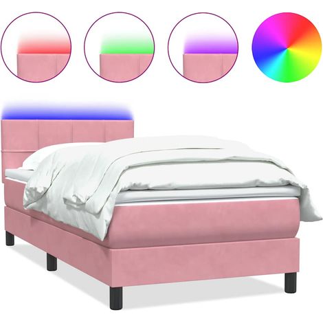 Maison Exclusive - Boxspringbett mit Matratze & LED Rosa 80x220 c