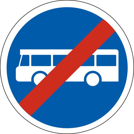 Panneau Fin d’Obligation B45a - Obligation fin de voie réservée aux véhicules des services de transport en commun - Gamme ECOLIGN - Classe 1 450 mm (1/5)