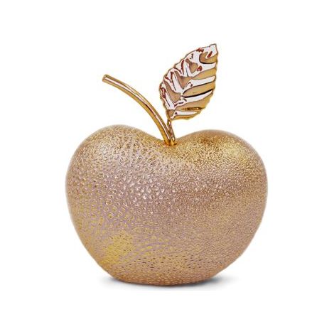 Decorazione Arredo Casa Oggettistica Mela Oro Schiacciata Grande 14 cm (1/2)