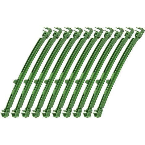 Tuteurs pour plantes grimpantes en plastique, treillis de jardin, lot de 10, motif vert simple (1/5)