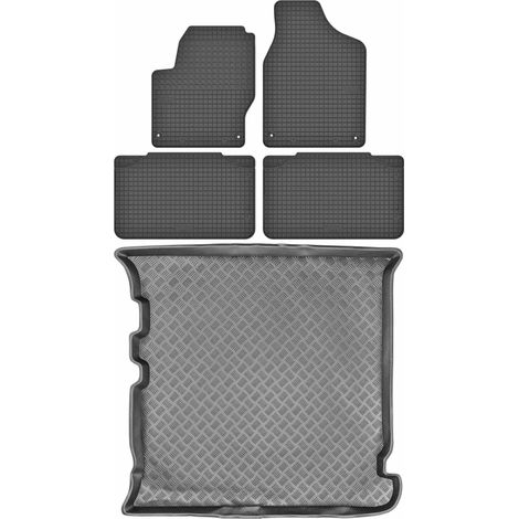 Juego de alfombrillas de goma para Volkswagen Sharan I VAN (1995-2010) + alfombrilla para el maletero. (1/5)