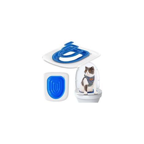 Bleu Cat Trainer Toilet Kit de Formation aux WC pour Chats, Pack Réutilisable en Plastique (1/5)