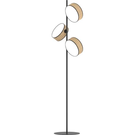 Lampada da terra DRUMZ Emibig nera/marrone con paralume 3xE14 (1/4)