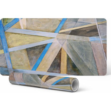 Alfombrilla de escritorio moderna para teletrabajo con l铆neas geom茅tricas, 90x45 cm.