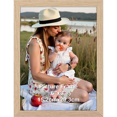 Cadre Photo 15x20 cm Couleur du bois, Cadre Naturel pour Photos, Images et Souvenirs, Horizontal ou Vertical sur le Mur ou la Table (1/5)