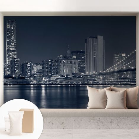 Carta Da Parati Facile Da Installare - Vlies Per Arredamento Interno - Per Pareti - Stile Moderno - Con Colla Gratuita città notturna 208x146 cm (1/5)