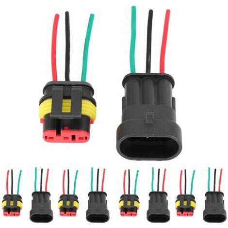 Cinq jeux de connecteurs à 3 broches faciles à installer pour voitures et motos (1/4)