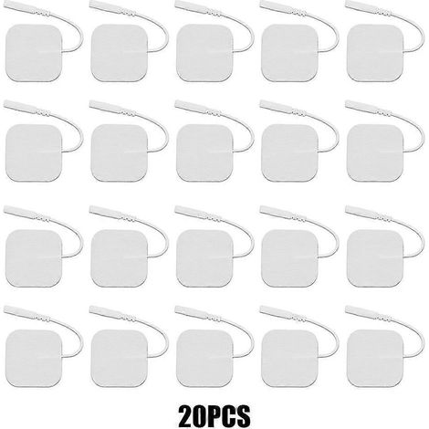 TENS-Elektrodenpads, Physiotherapie-Zubehör, selbstklebende Ersatzpflaster aus Vliesstoff für elektrische TENS-Massagegeräte – 20 Stück, 4 x 4 cm