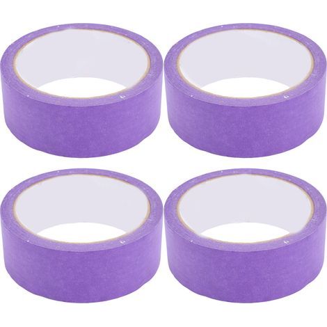 GARRYFIZH Lot de 4 rouleaux de ruban adhésif crépon pour peintre, sans résidus, 35 mm x 20 m, violet, idéal pour la peinture et la finition automobile. (1/5)