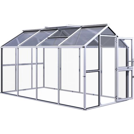 KGT Gewächshaus "Galant IV", pressblank, 8,8 m², 4 mm ESG, 10 mm HKP