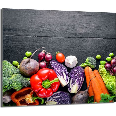 Placa protectora de vidrio para estufa 60x52 Verduras (1/5)